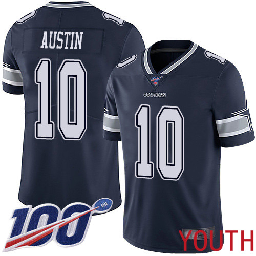 Youth Dallas Cowboys Limited Navy Blue Tavon Austin Home #10 100th Season Vapor Untouchable NFL Jersey->youth nfl jersey->Youth Jersey